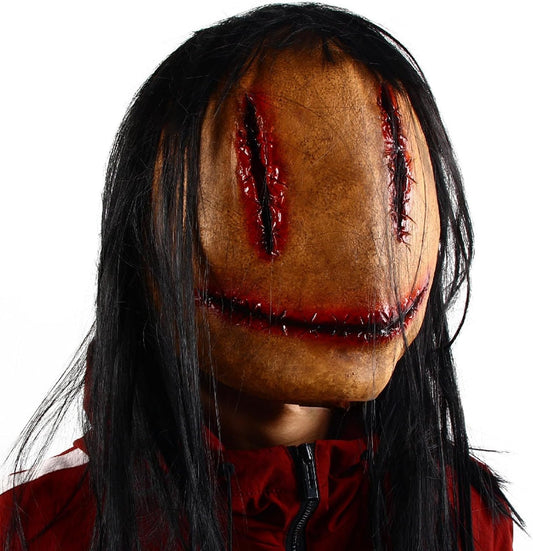 Ghost Face Mask Latex Scary Halloween Mask for Masque Halloween Cosplay, Ghostface Full Head for Adults Man & Woman Cosplay