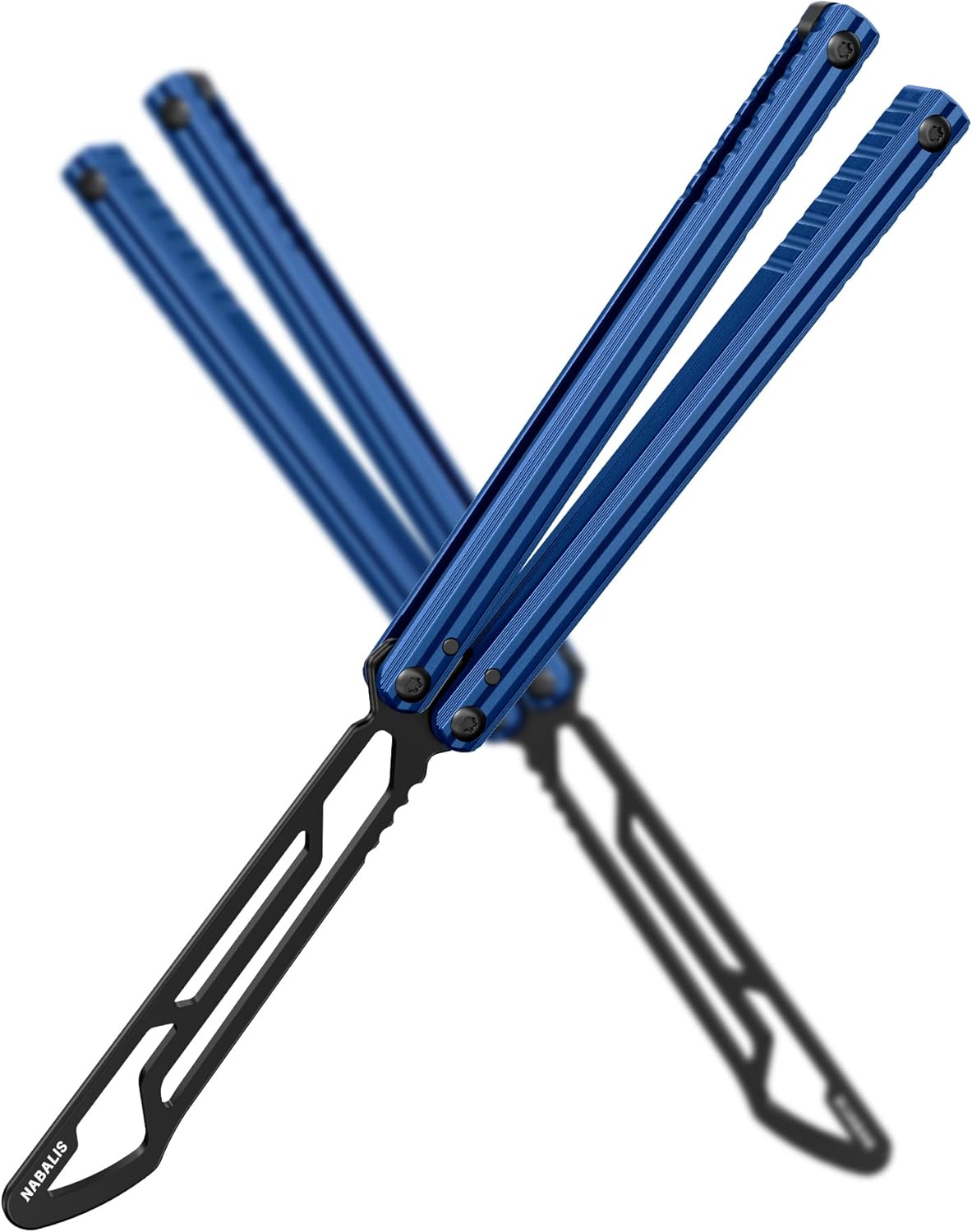 Nabalis Impulse Butterfly Knife Balisong Trainer for Practicing Flipping, Blunt Practice, No Edge Tool,Lightweight,Blue