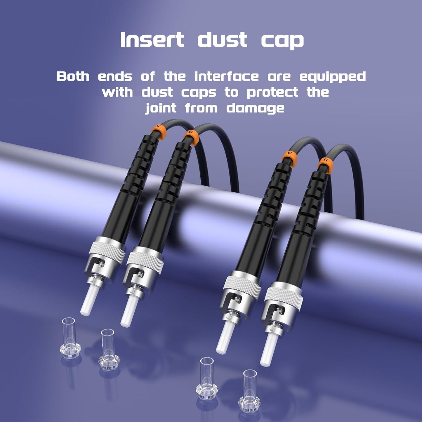 Buacoz 200 Meters LC to LC UPC Outdoor Armored Fiber Patch Cable, 9/125um Single Mode Duplex Fiber Optic Internet Cables, Jumper Optical Patch Cord, (200M/656ft), TPU Black
