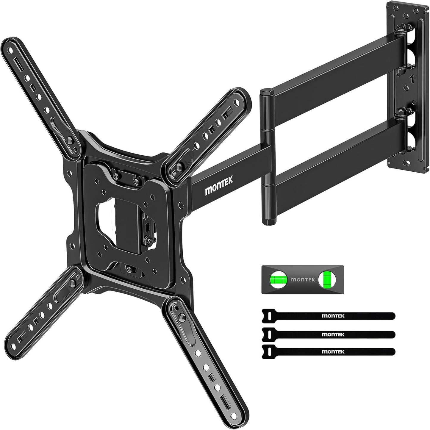 monTEK Long Arm TV Wall Mount for Most 23-65 Inch TVs, 37 Inch Long Extension TV Mount Swivel and Tilt, Full Motion Wall Mount TV Bracket Fit Max VESA 400 x 400mm, Up to 77 lbs