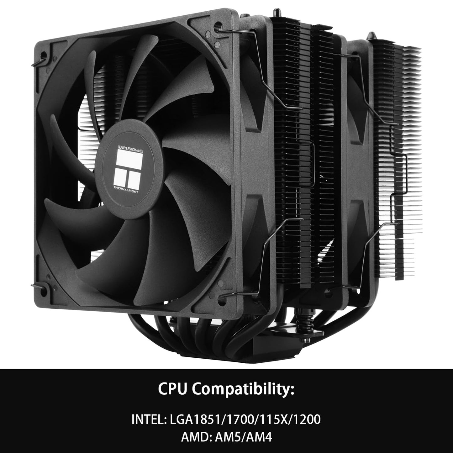 Thermalright Peerless Assassin 120 SE Black CPU Cooler, 6 Heat Pipes AGHP Technology, Dual 120mm PWM Fans, 1550RPM Speed, for AM4/AM5 and Intel LGA 1700/1851/115X/1200,Computer CPU Cooling
