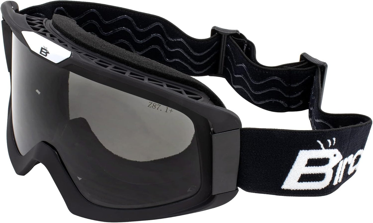 Birdz Eyewear Pelican Fitover Padded ATV Motorcycle Riding Over The Glasses (OTG) Goggles Black - PuriLite