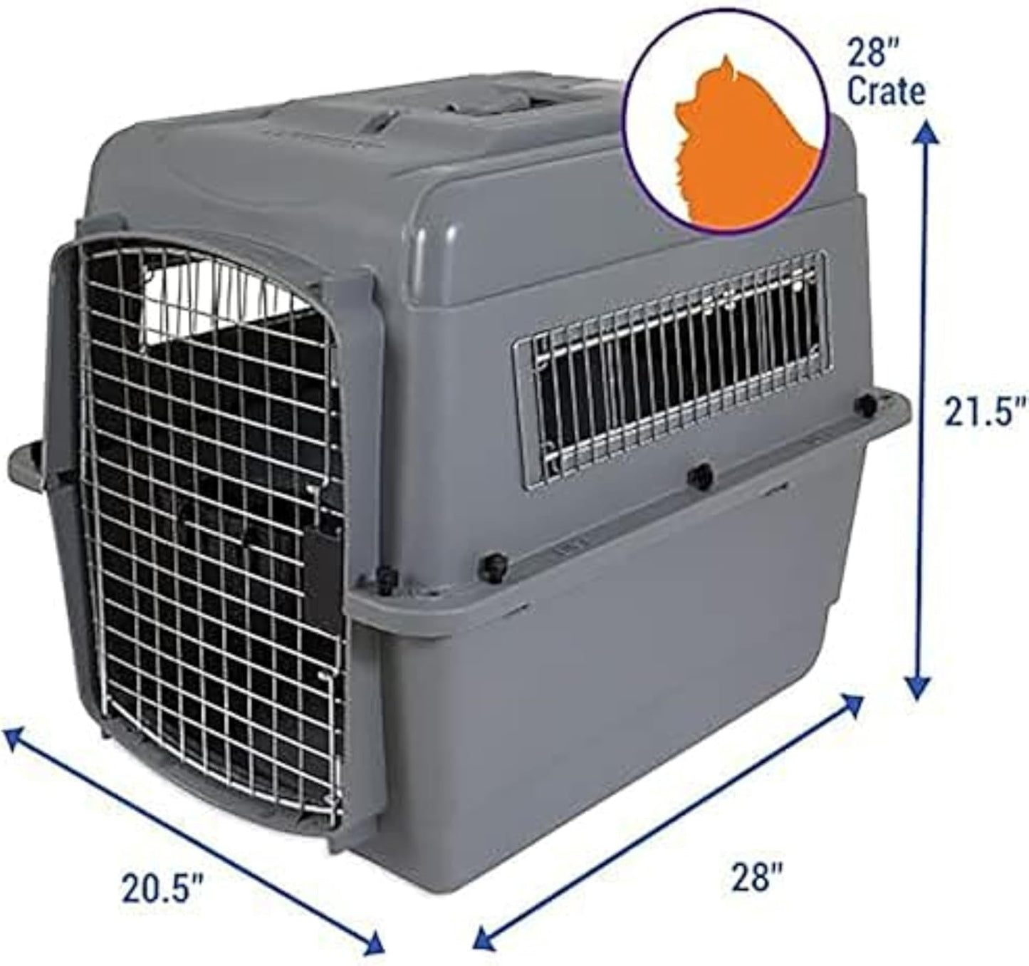 Petmate 00200 Sky Kennel for Pets from 25 to 30-Pound, Light Gray