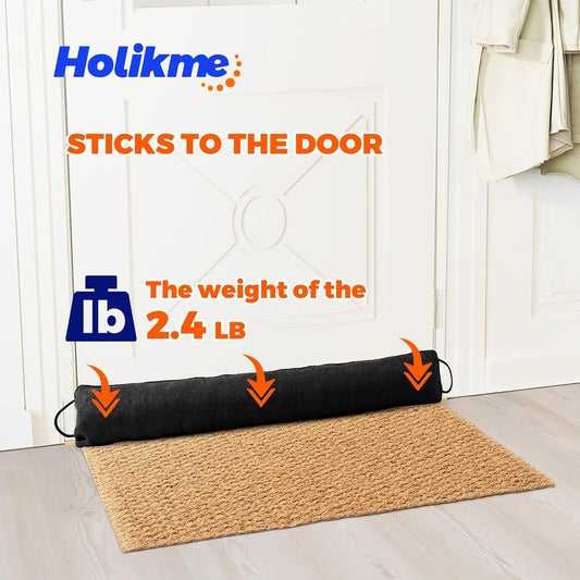 Holikme Weighted Door Draft Stopper 36inch, Heavy Duty Under Door Draft Blocker Bottom Door Seal Noise and Air, Door Guard Saving Energy, Black