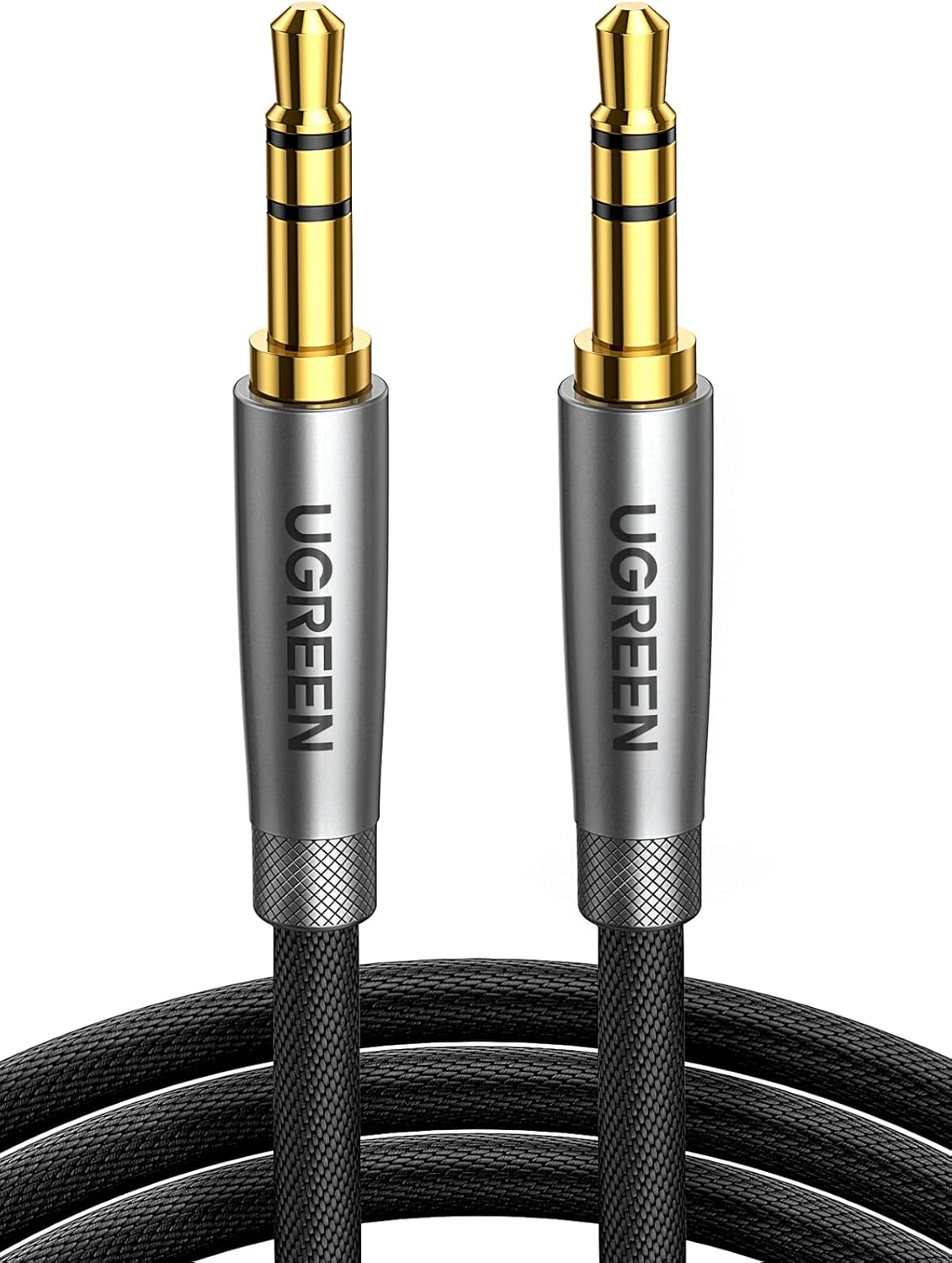UGREEN Aux Cable 3.5mm, HiFi Aux Cord for Car Braided 3.5mm Extension Male to Male, Audio Stereo Auxiliary Cable Compatible with iPhone, iPad, Galaxy, Tablets, Speaker, 6FT