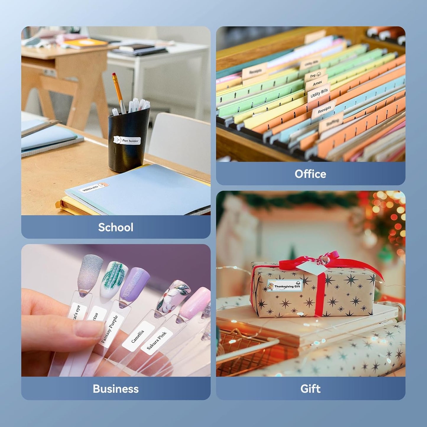 NIIMBOT D110 Mini Label Maker Machine with Tape(Pre-Cut Size 12x40mm), Portable Bluetooth Sticker Printer, Inkless Automatic Feeding One-Touch Custom Printing, Compatible with Phone Only