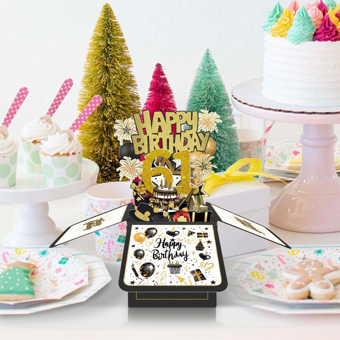 70th Birthday Card, 70th Birthday Decorations for Women Men, Happy Birthday 3D Cards for 70 Year Old Grandpa Grandma, Birthday Gift Box for Mother Dad