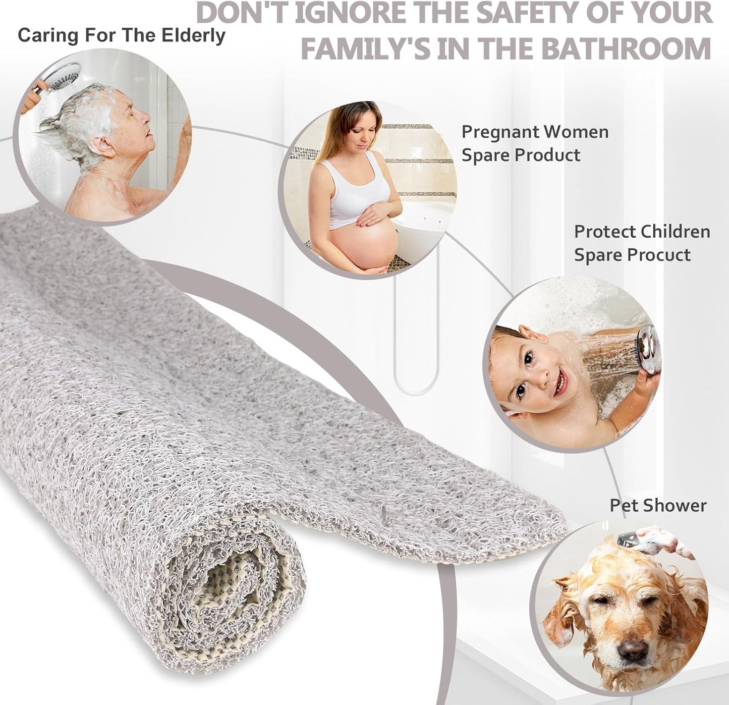 Loofah Mats for Shower, Non Slip | Quick Drying | Soft on Your Feet | Soft Textured Shower Mat Bath Mat Bathtub Mat Massage Mat Loofah Mat for Bathroom,Shower Tub or Wet Areas