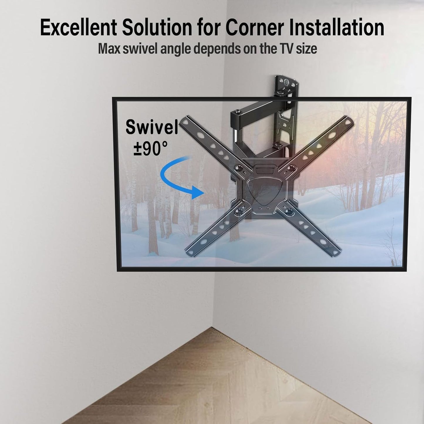 MOUNTUP Full Motion TV Wall Mount for Most 26-50 Inch TVs, Max VESA 300x300mm Wall Mount TV Bracket with Swivel Tilting Extension Level Adjustment for LED LCD Flat Curved TVs Up to 53 LBS MU0018