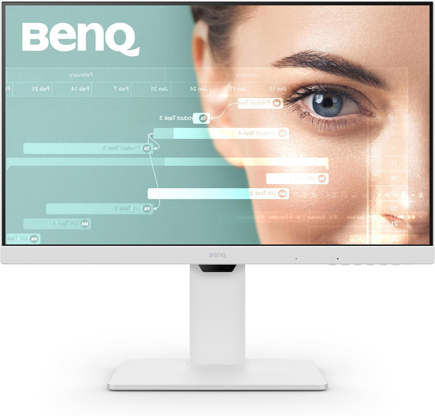 BenQ GW2786TC Office USB hub Monitor 27" 1080p | Coding Mode | IPS | Eye-Care Tech | Adaptive Brightness | Height Adjustable | White Monitor | Noice-Cancelling Mic | Daisy Chain | USB-C
