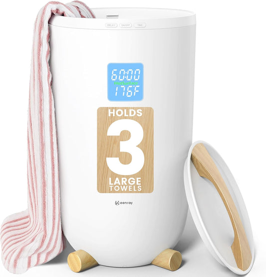 Keenray Towel Warmer Bucket, Large Towel Warmer for Bathroom with Timer, LED Display, Up to 24 Hours Delay Timer, Child Safety Lock, Towel Heater Fits Towels, Robes, Blankets, PJ's - PuriLite