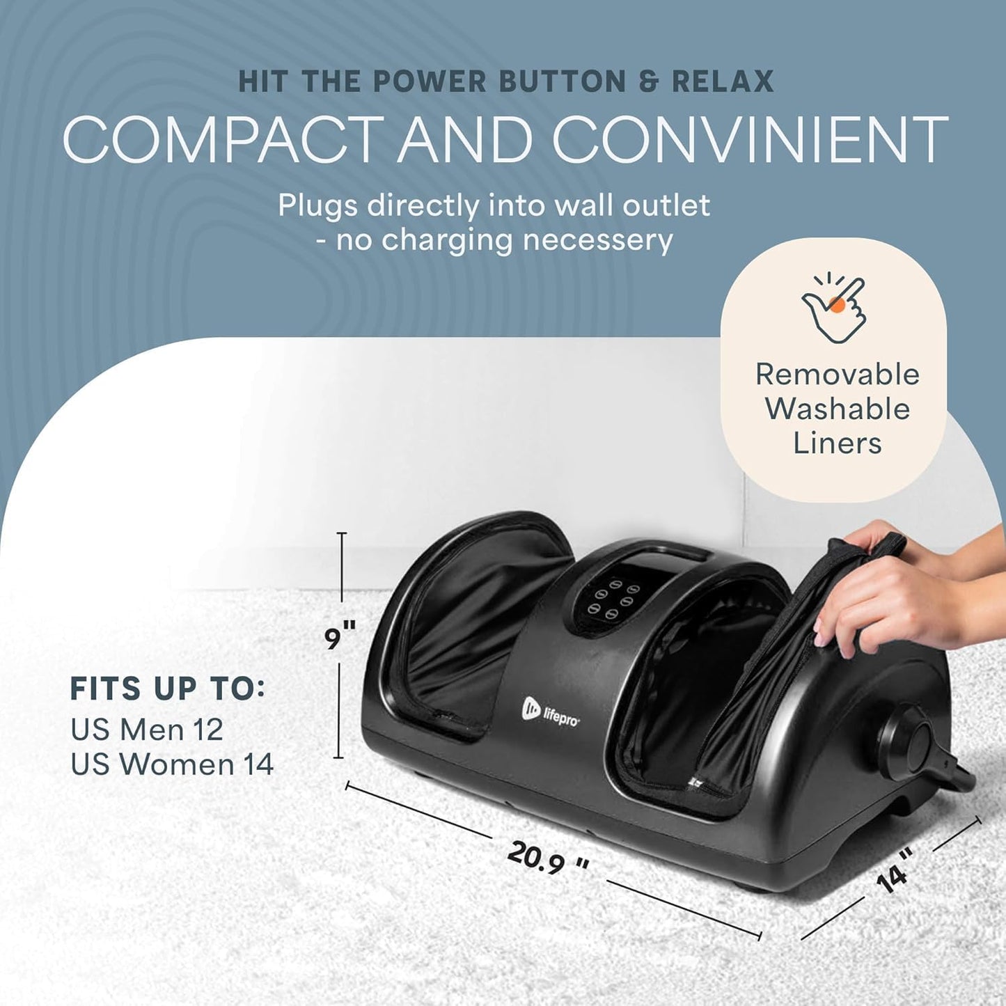 LifePro Calf Massager With 2 Heat Levels -Lightweight Foot Massager Machine -360° Adjustable Leg & Feet Massage with Remote Control (Black) (Black)