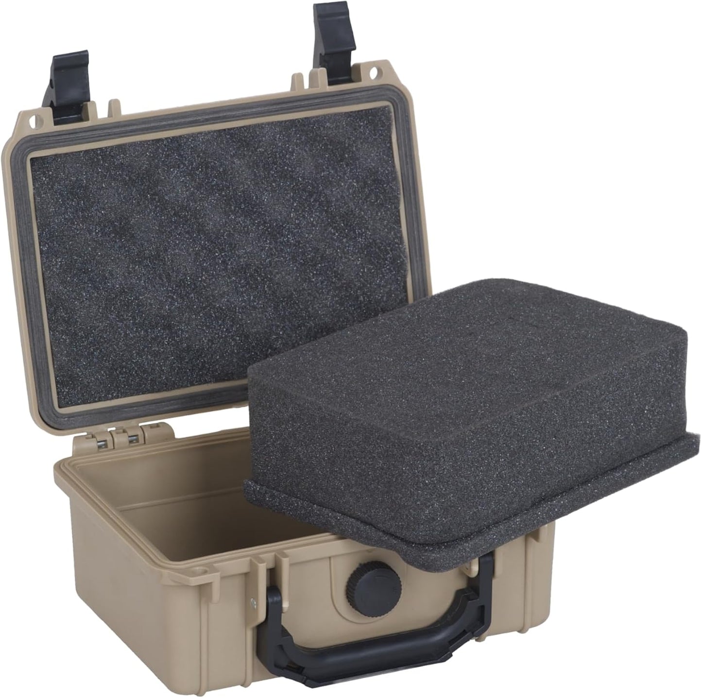 MEIJIA Portable All Weather Waterproof Protective Hard Case,Camera Case with Customizable Fit Foam, Fit use of Drones, Cameras, Equipments, 8.12"x6.56"x3.56" (Black)