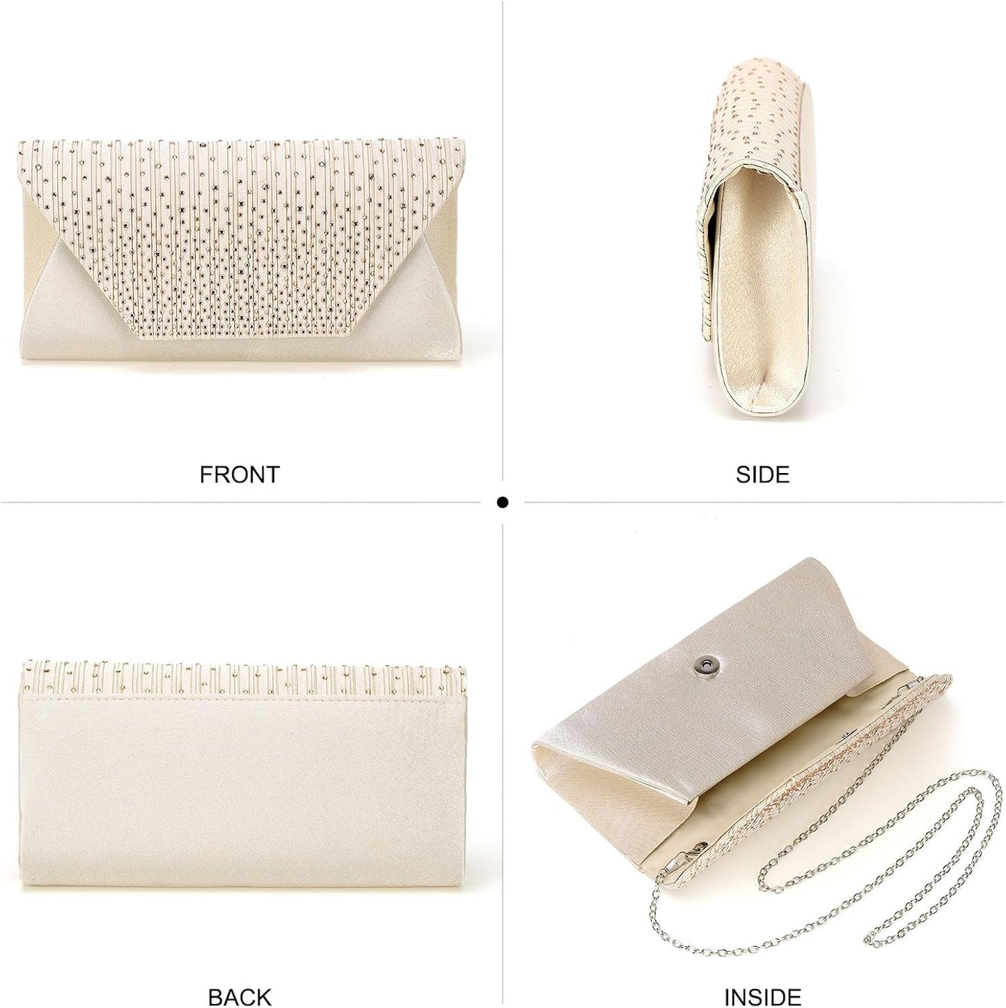 DTGN Evening Bags Clutch Purses for Women Formal, Purse Handbag Crossbody Bag Rhinestone Shoulder Bag for Wedding Party