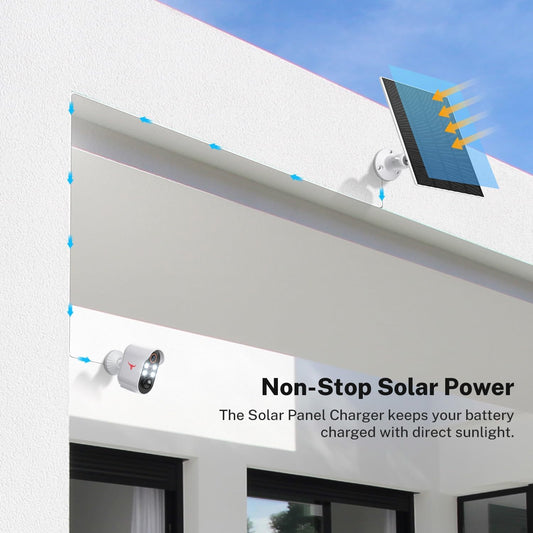 SJCODE 1080P Security Camera Wireless Outdoor with Solar Panel for Home Security, Color Night Vision, PIR Motion Detection, Cloud Storage, 2-Way Audio, Live View Bullet Surveillance Cam, 4 Spotlights