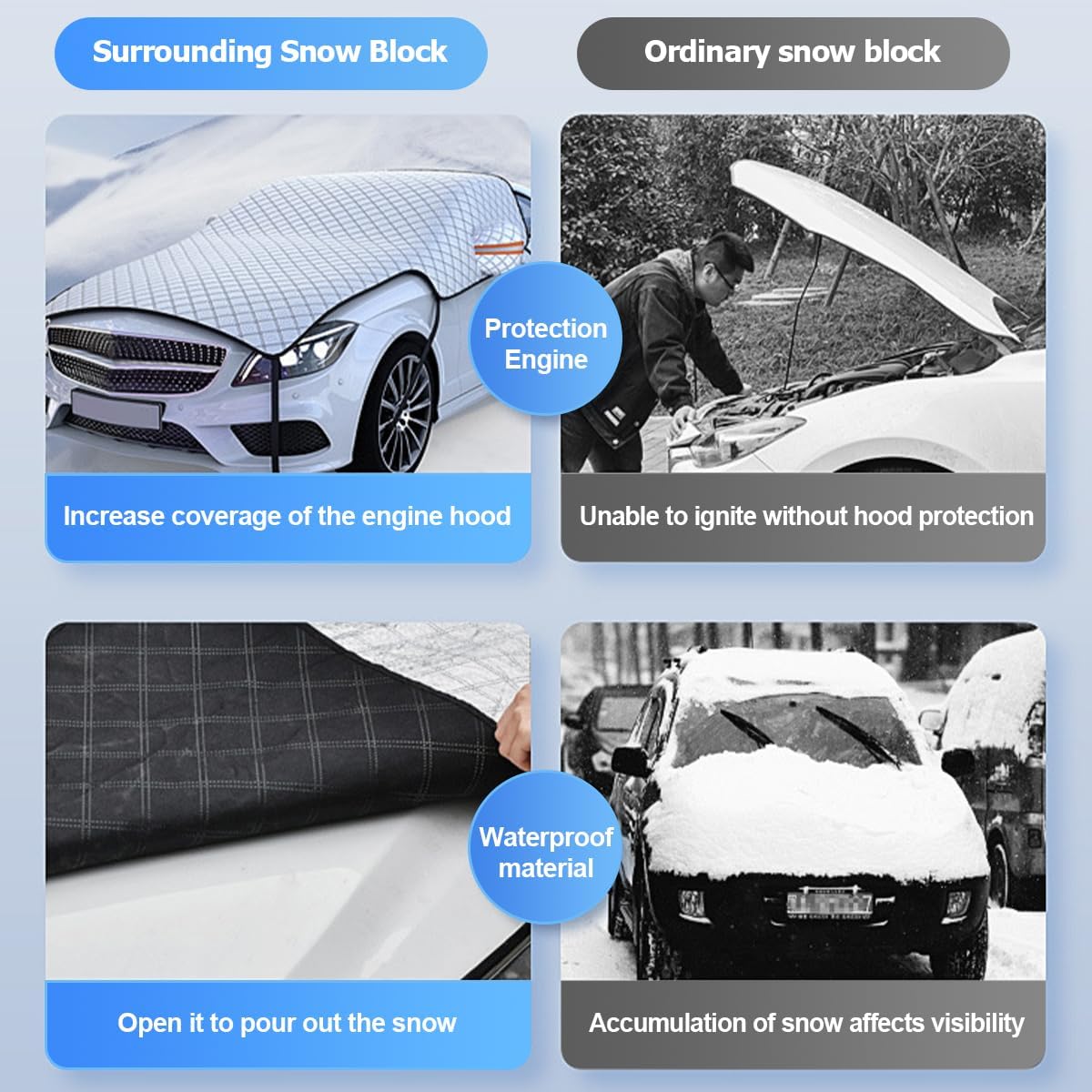 Windshield and Hood Ice and Snow Cover with Sun Shade