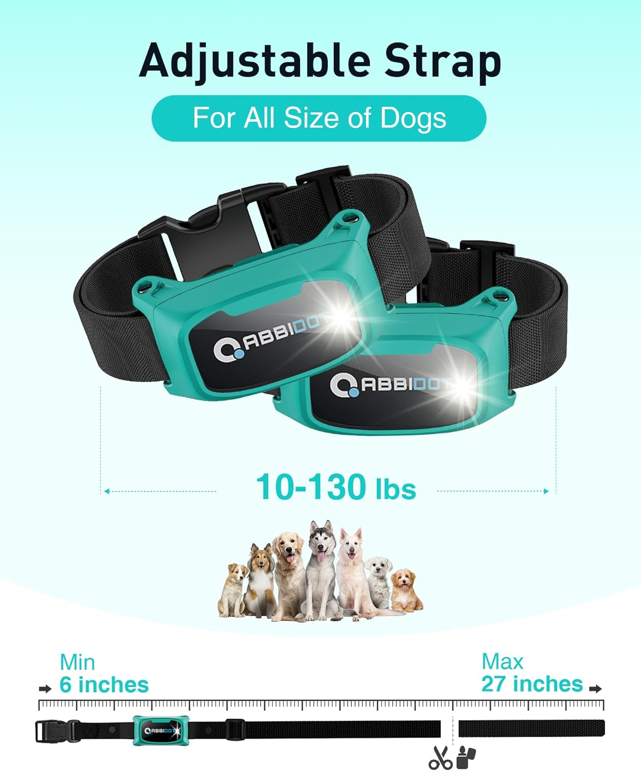 ABBIDOT Shock Collar 2 Dogs - 3300ft Dog Training Collar with Remote, 151 Levels Electric Collar, Safety Lock, Waterproof Rechargeable E Collar for Small Medium Large Dogs (Deep Black, 2 Collars)