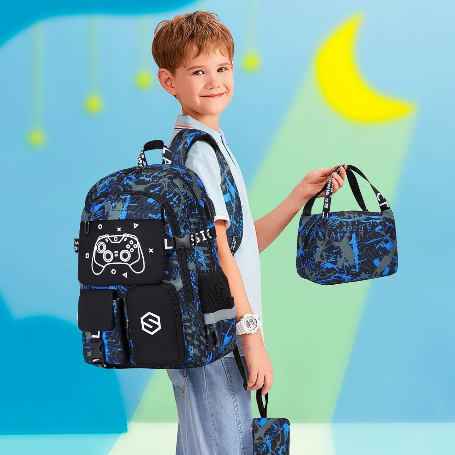 Scothen Cool Luminous School Backpacks for Boys