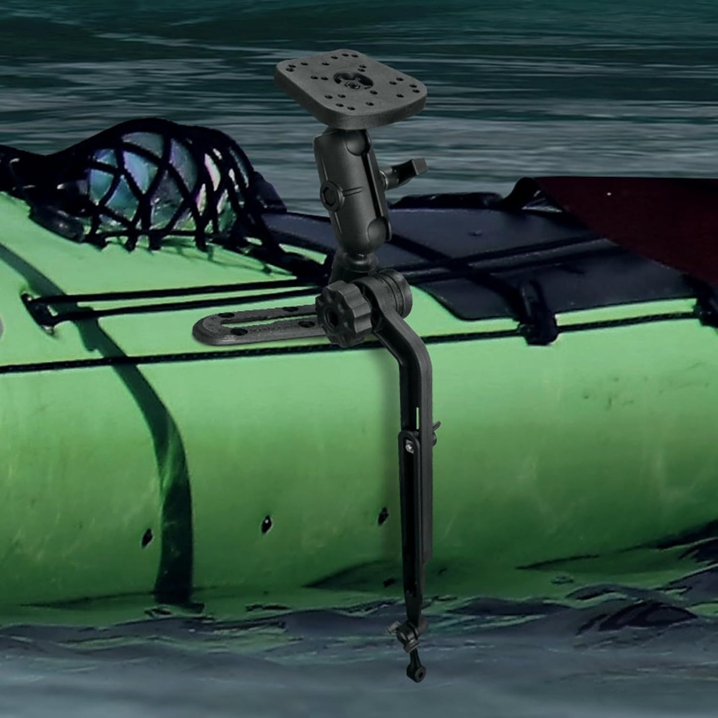 Kayak Fish Finder Mount 360° Adjustable 1.5" Ball Kayak Transducer Mount with Expandable Suspension Arm Fish Finder Transducer Portable