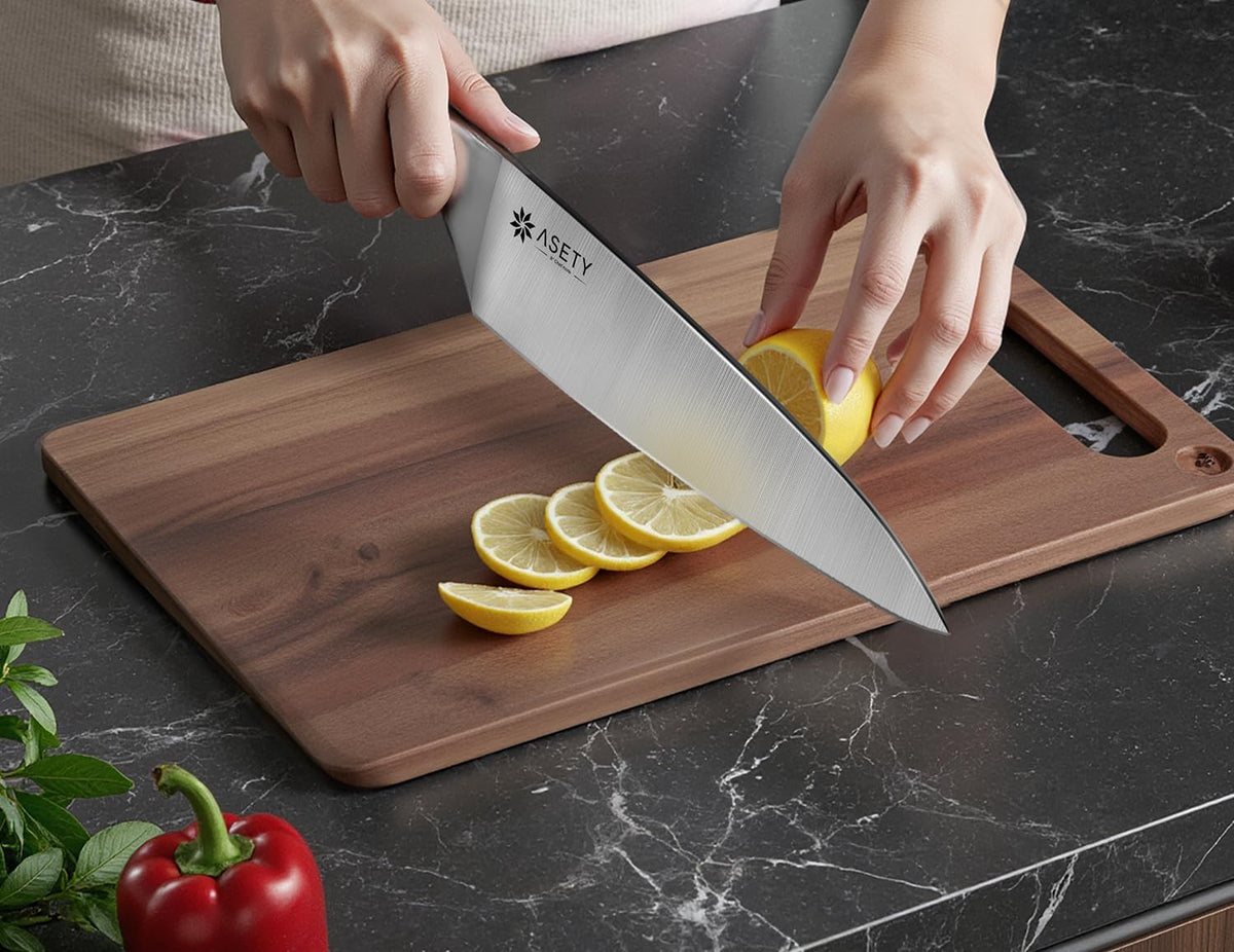 ASETY Knife Block Set, 15 PCS Knives Set for Kitchen, Stainless Steel