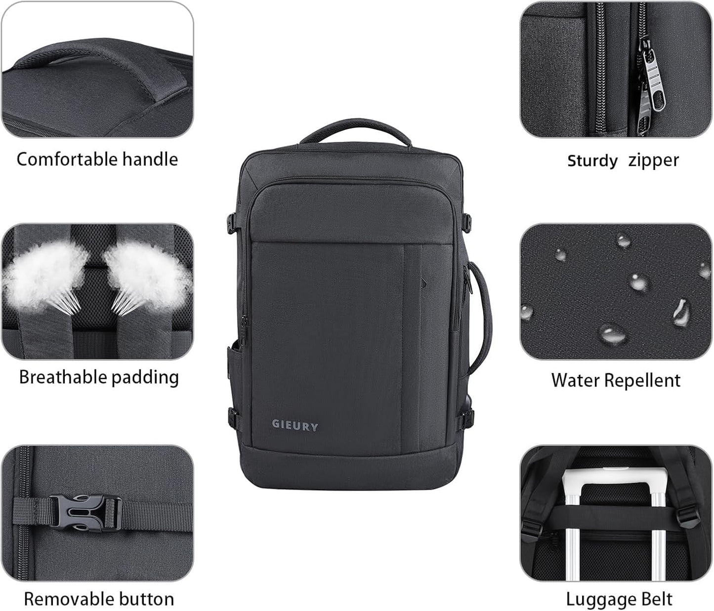 Travel Backpack for Men, 55L Extra Large Carry On Backpack, Expandable Big Capacity Backpack For Airplanes, Travel Gifts for Men Women, Fits 18.4 Inch Laptop, Luggage Daypack Bag, Blue