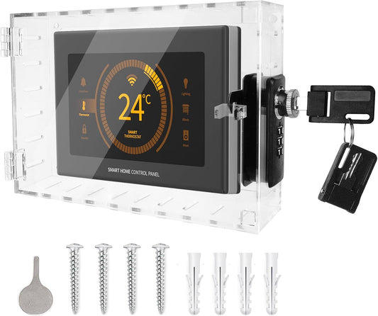 ClarityCraze Universal Thermostat Lock Box, Clear Guard, AC Control, Fits Thermostats Up to 6.88" H x 4.25" W or Smaller