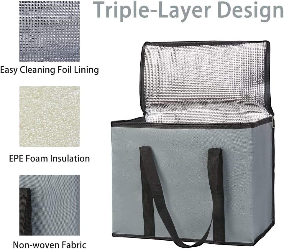 Purilite Select™ Insulated Food Delivery Bag – Extra Large Thermal Carrier for Hot & Cold Food Transport