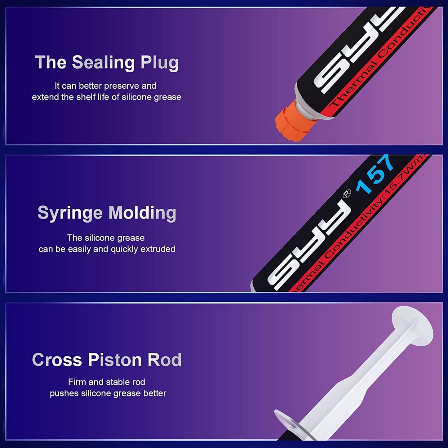 Thermal Paste, SYY 4G with Toolkit CPU Paste Thermal Compound Paste Heatsink for IC/Processor/CPU/All Coolers, Carbon Based High Performance, Thermal Interface Material