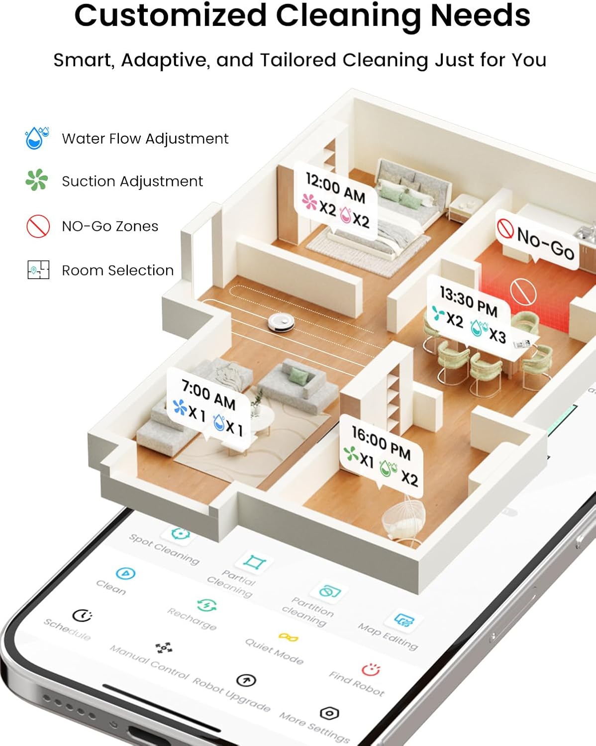 Lefant M2 Plus Robot Vacuum and Mop Combo,190° PSD Obstacle Avoidance,LIDAR Navigation,6000Pa Powerful Suction,40-Day Capacity, Perfect for Pet Hair,140 Min Runtime, WiFi/App/Alexa