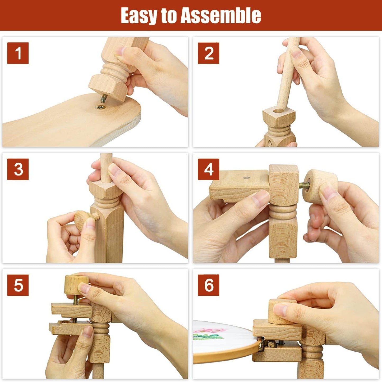 Purilite Select Adjustable Beech Wood Embroidery Hoop Stand