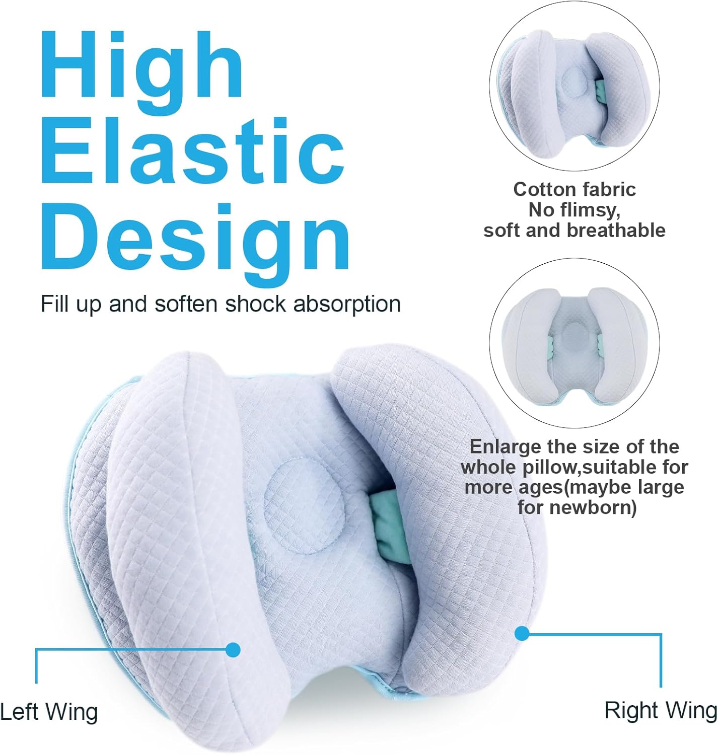 KAKIBLIN 2 in 1 Baby Head Pillow with Banana Neck Pillow for 3 Months to 8 Months Baby Travel Pillow for Stroller or Bed
