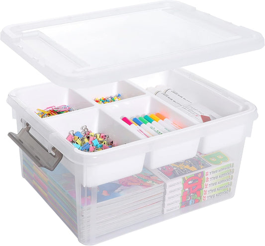 Purilite Select Multi-Partition Craft Storage Box with Flip-Top Lid