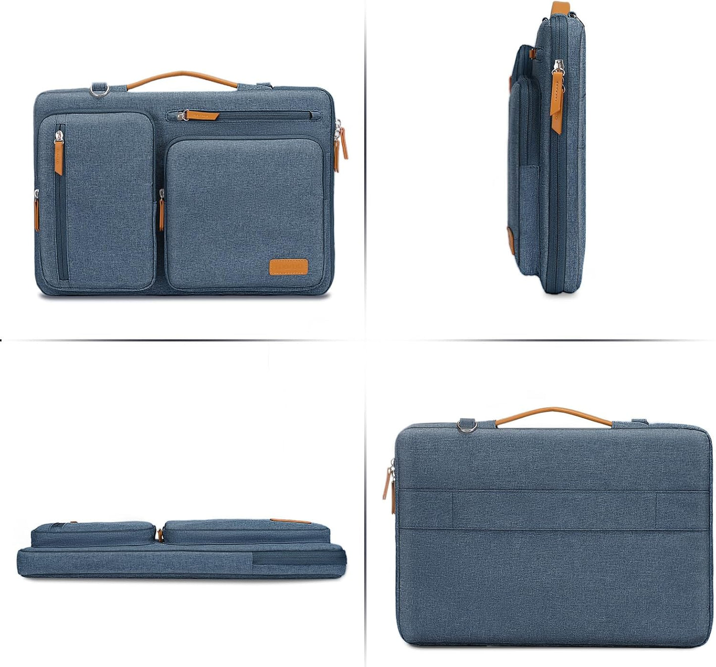 MOSISO 360 Protective Laptop Bag 13.3 inch, 13-13.3 inch Computer Shoulder Bag Compatible with MacBook Air/Pro 13/Pro 14, HP Dell ASUS, Side Open Messenger Case &4 Zipper Pockets&Handle, Black
