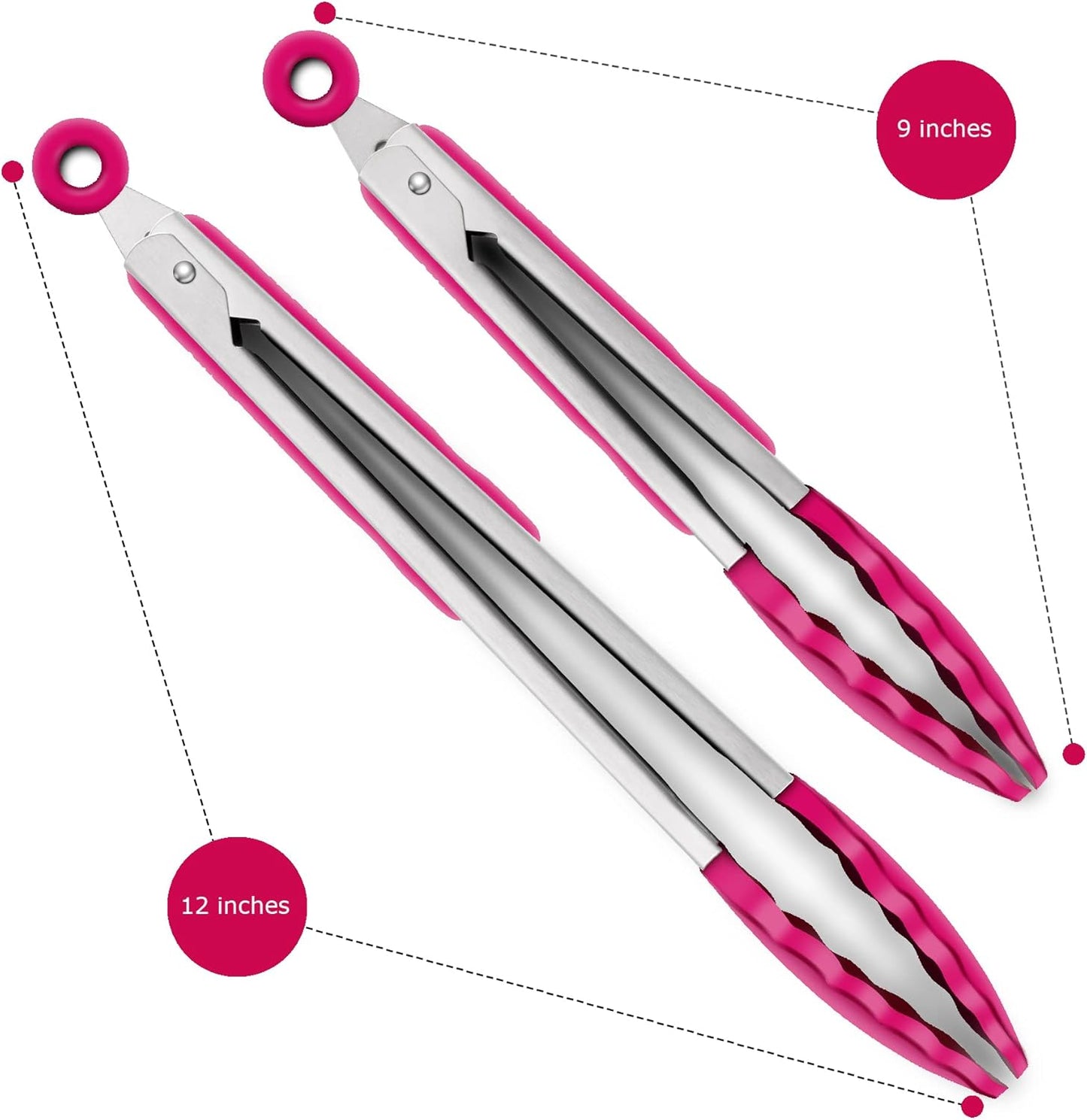 Purilite Select Silicone & Stainless Steel Kitchen Tongs