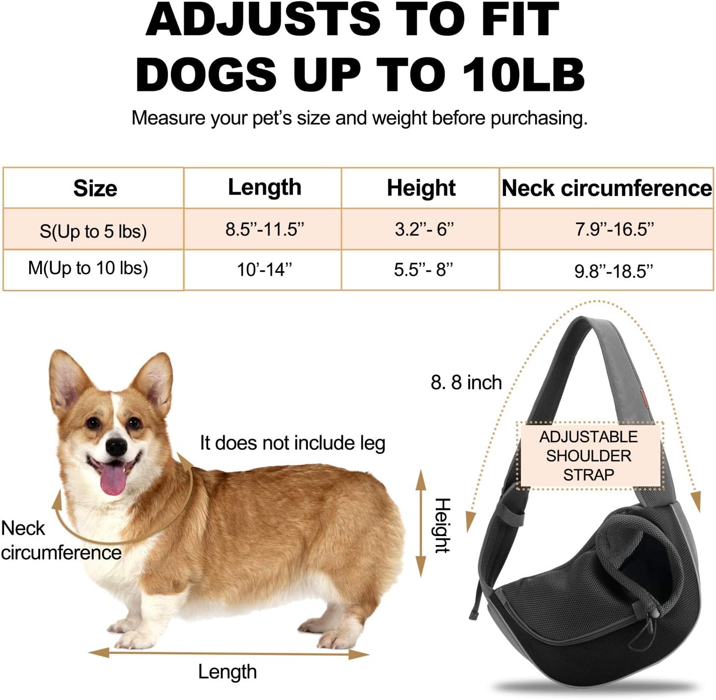 FDJASGY Pet Sling Carrier for Small Dogs Cats,Breathable Mesh Travelling Hand Free Puppy Backpack with Pouch and Adjustable Strap Carrier Grey