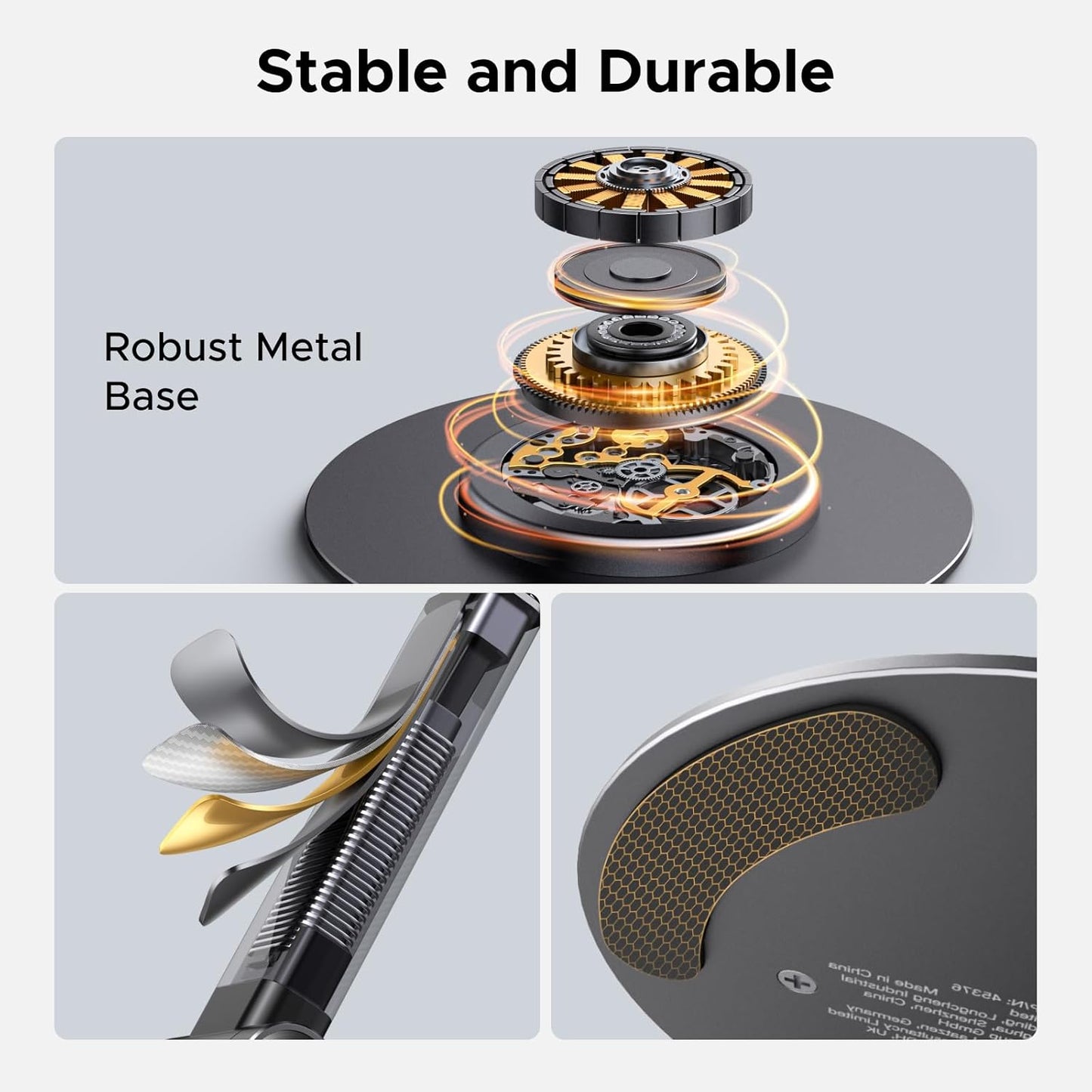 UGREEN Magsafe Phone Stand Magnetic Holder for Desk 360° Rotating Adjustable Height Foldable Portable Travel Mount Metal Ring Compatible with iPhone 16 15 Pro Max 14 13 12,Galaxy S24 Ultra S23