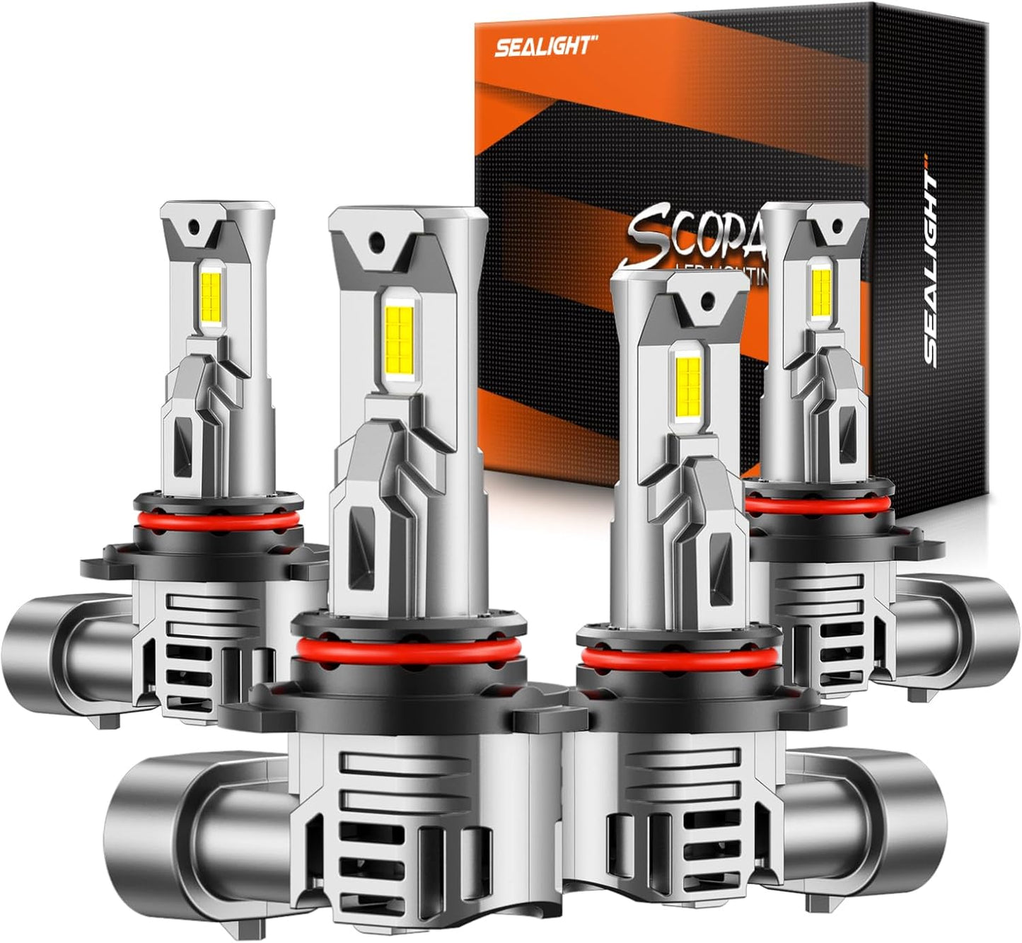 SEALIGHT H7 LED Headlight Bulbs, 800% Super Bright, 6500K Cool White Light Bulbs with Cooling Fan, 1:1 Mini Size H7 led headlight,H7 Halogen Replacement 3 Mins Plug-N-Play, Pack of 2