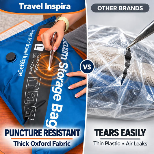 Travel Vacuum Storage Bags with Wireless Pump for 3–7 Day Trips 4S/3M/2L