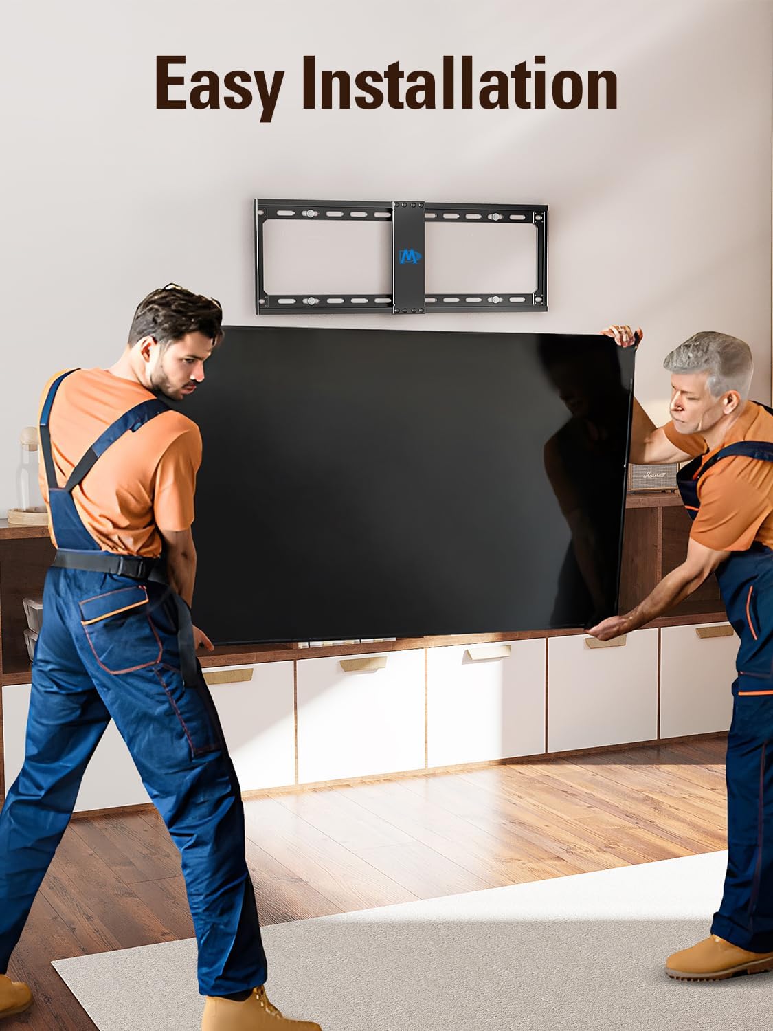 Mounting Dream Fixed TV Mount Low Profile for Most of 42-84 Inches TV Low Profile TV Wall Mount fits 16" 18" 24" Wood Studs up to VESA 600 x 400mm and 132 LBS, Ultra Slim and Space Saving MD2163-K