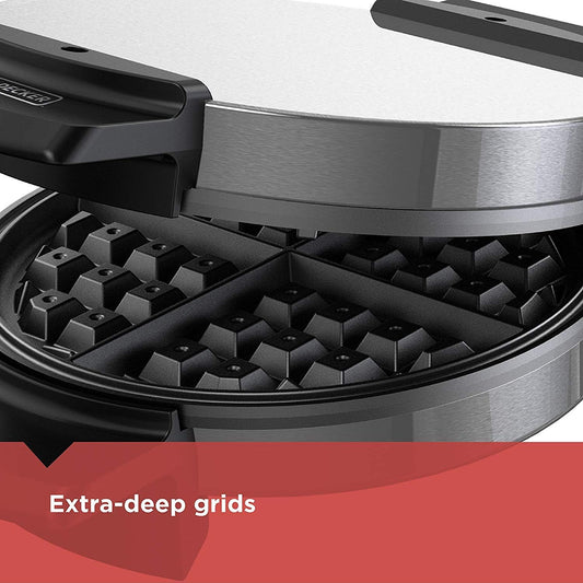 BLACK+DECKER WMB500 Belgian Waffle Maker, Stainless Steel - PuriLite
