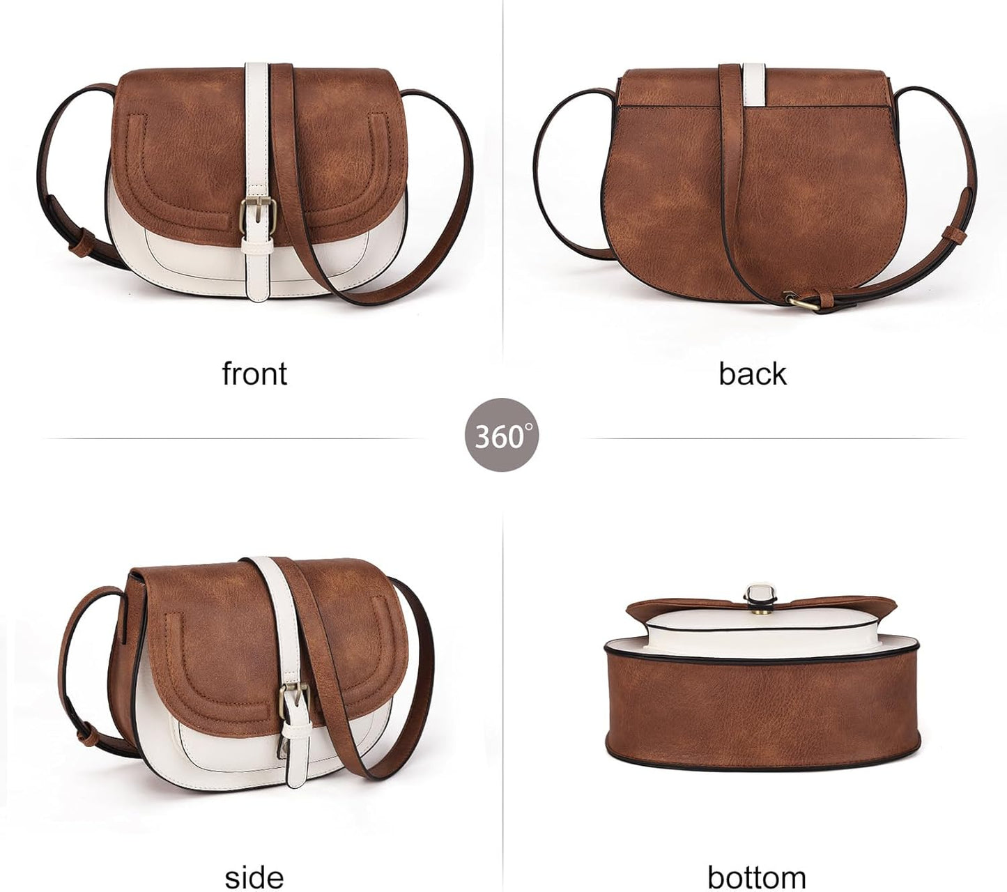 Crossbody Bags for Women Small Over the Shoulder Saddle Purses and Boho Cross body Handbags,Vegan Leather