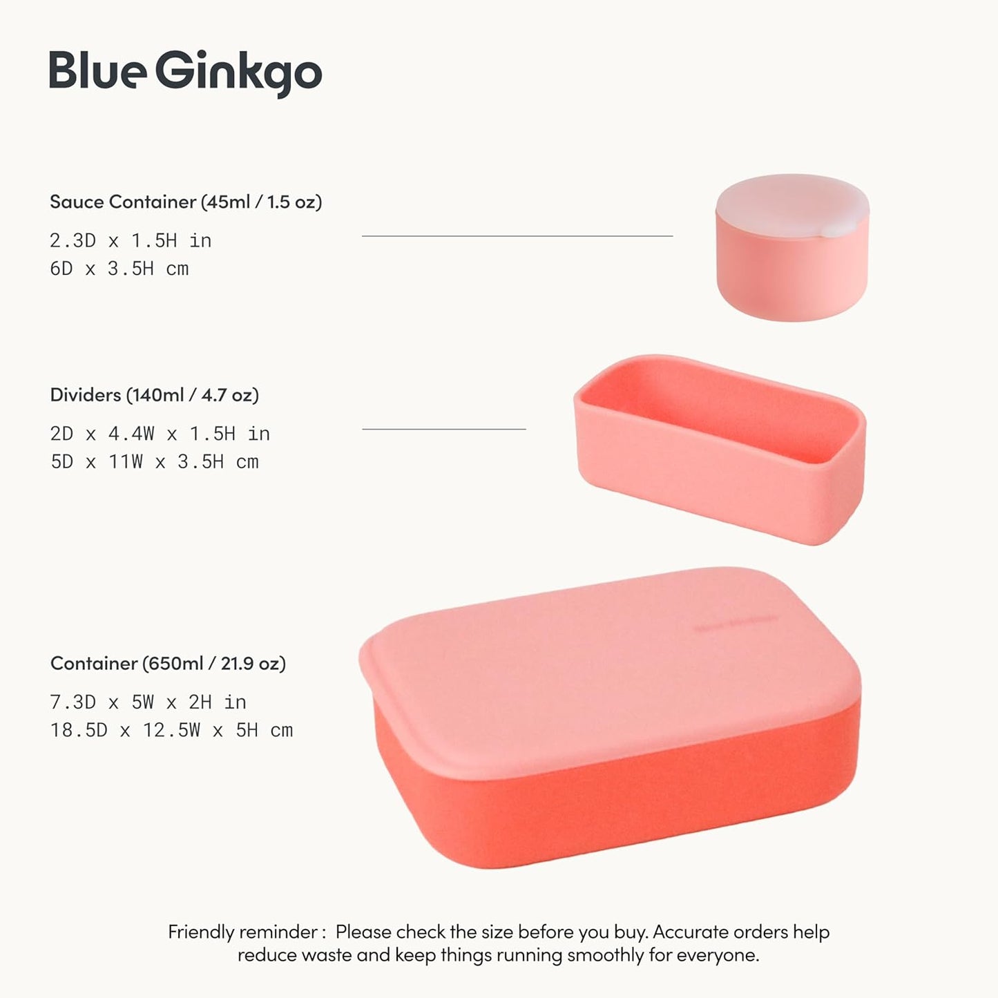 Blue Ginkgo Kids Silicone Lunch Box Set – Durable Heavy-Duty Silicone Bento Box, Microwave, Freezer, Dishwasher Safe – Airtight, BPA Free (Made in Korea, Coral)