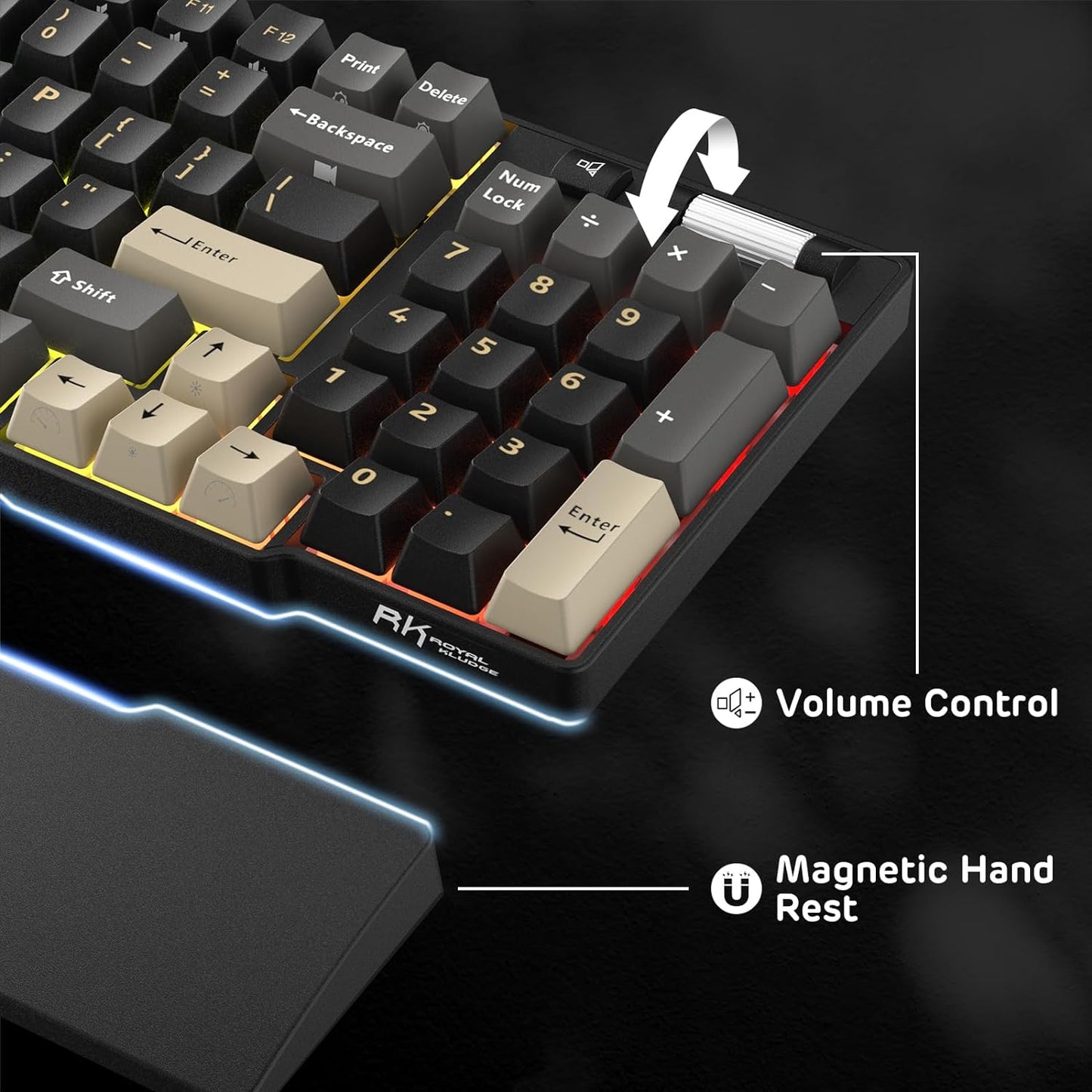 RK ROYAL KLUDGE RK96 RGB Limited Ed, 90% 96 Keys Wireless Triple Mode BT5.0/2.4G/USB-C Hot Swappable Mechanical Keyboard w/Wrist Rest, Software Support, Linear Viridian Switches, MARRS Green