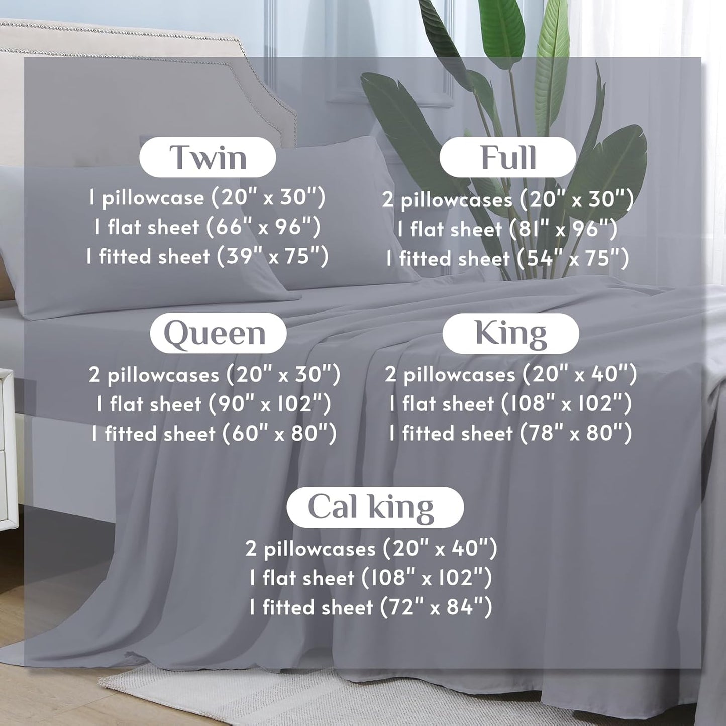JOLLYVOGUE Queen Size Bed Sheet Set - 4 Piece Bed Sheets Set with Deep Pocket - Soft Breathable & Cooling - Resists Shrinkage & Fading Draps Queen - Easy Care (Dark Grey)