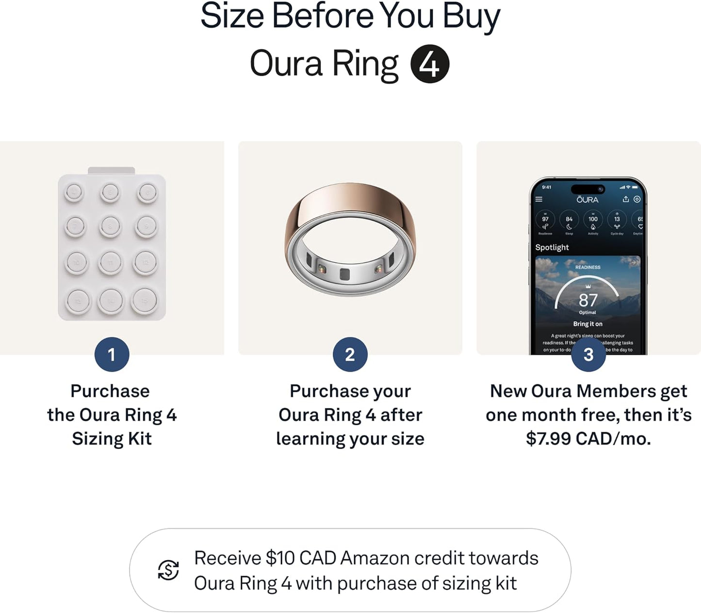 Oura Ring 4 - Silver - Size 8 - Smart Ring - Size First with Oura Ring 4 Sizing Kit - Sleep Tracking Wearable - Heart Rate - Fitness Tracker - Up to 8 Days of Battery Life