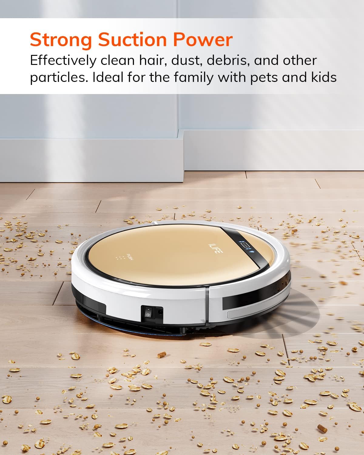 ILIFE V5s Plus Robot Vacuum and Mop Combo, Works with 2.4G WiFi, Alexa/App/Remote Control, Automatic Self-Charging Robotic Vacuum Cleaner, for Pet Hair, Hard Floor, Low Carpet (V5s Pro Upgraded) - PuriLite