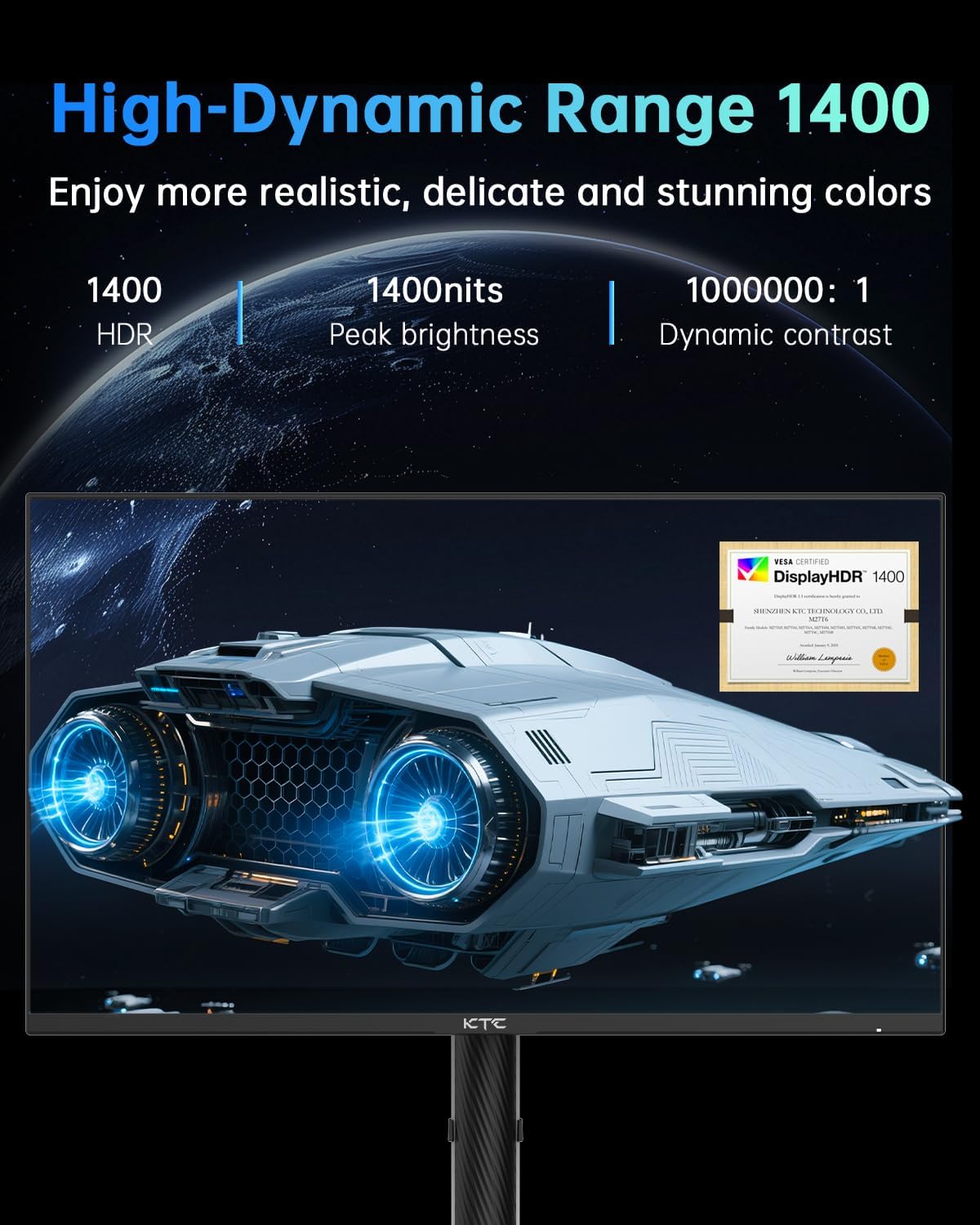 KTC 32 Inch 2K Computer Monitor, IPS 1440p Monitor with Ultra-Thin Bezels, HDR10, Freesync/G-sync, HDMI/DP Ports, Tilt Adjustable, Eyecare, Ideal for Business, Office, and Casual Gaming