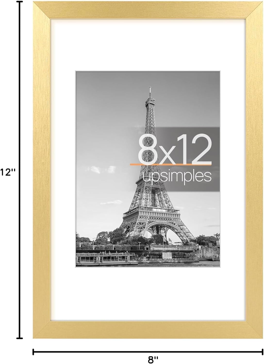 upsimples 11x14 Picture Frame, Display Pictures 8x10 with Mat or 11x14 Without Mat, Wall Hanging Photo Frames, Black