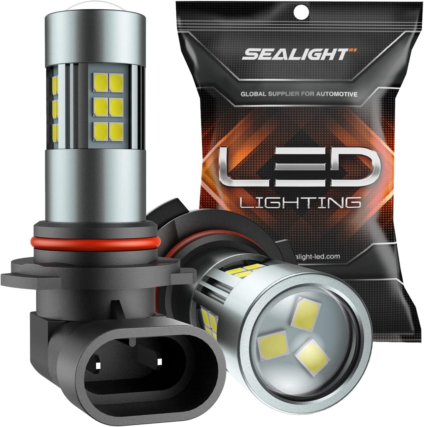 SEALIGHT H11/H8/H16 LED Fog Light Bulbs, 6000K Xenon White, 27 SMD Chips, 360-degree Illumination, Non-polarity