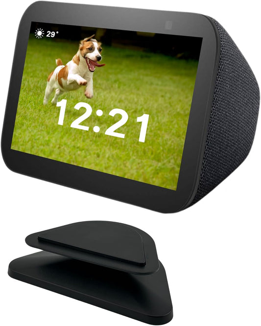 Sintron Adjustable Magnetic Stand Mount for Echo Show 5 (3rd Gen) & iPhone Models, Smart Display Stand Holder for Show 5 3rd Gen with 360 Degree Rotation, Swivel Tilt Function, Anti-Slip Base (Black)